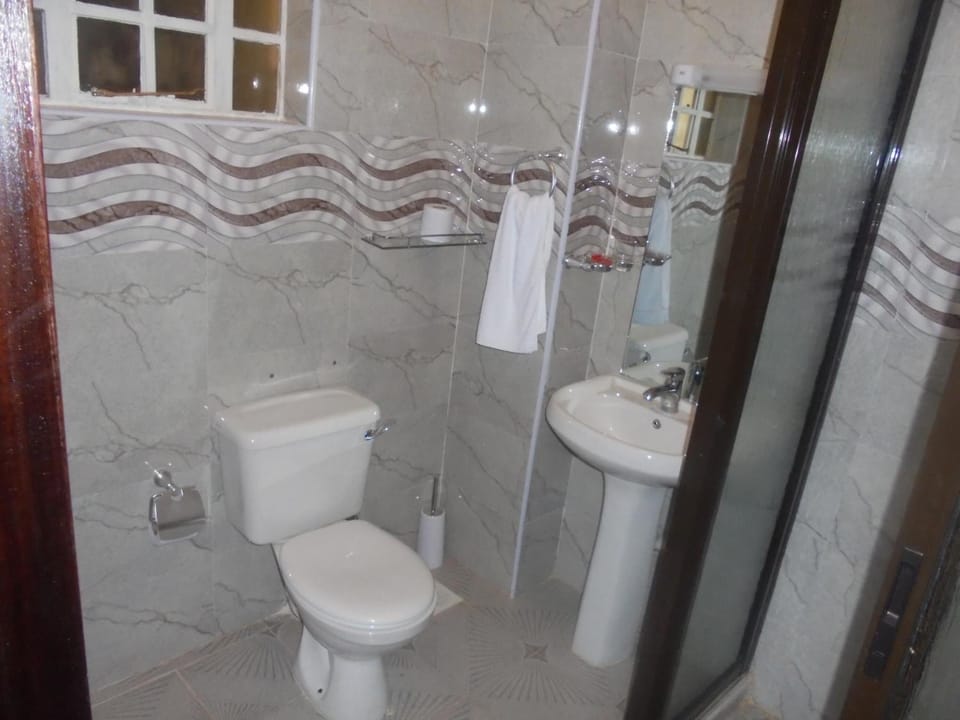 Shower, slippers, towels