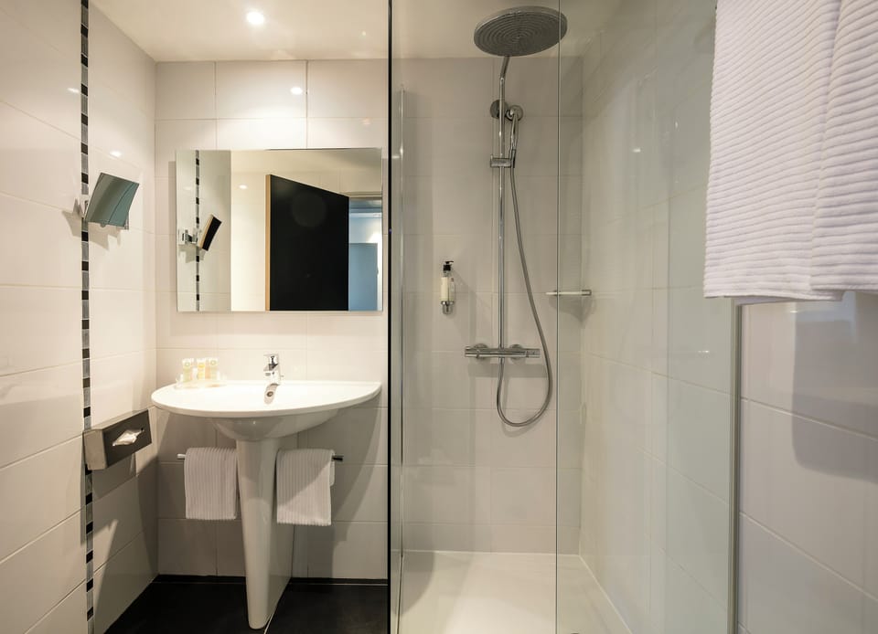 Free toiletries, hair dryer, towels