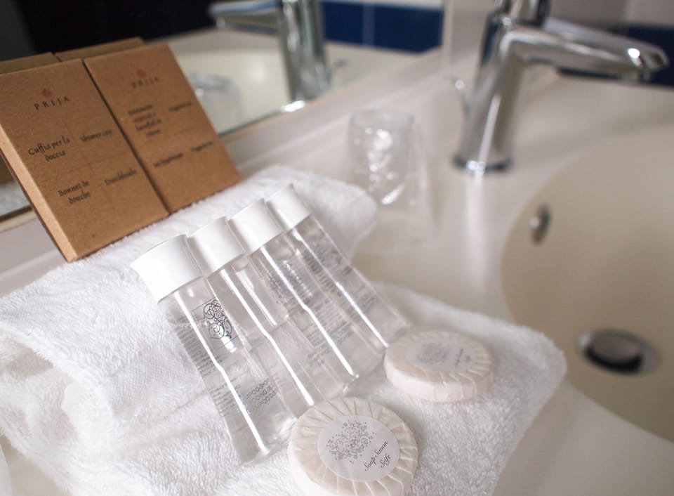 Hair dryer, towels