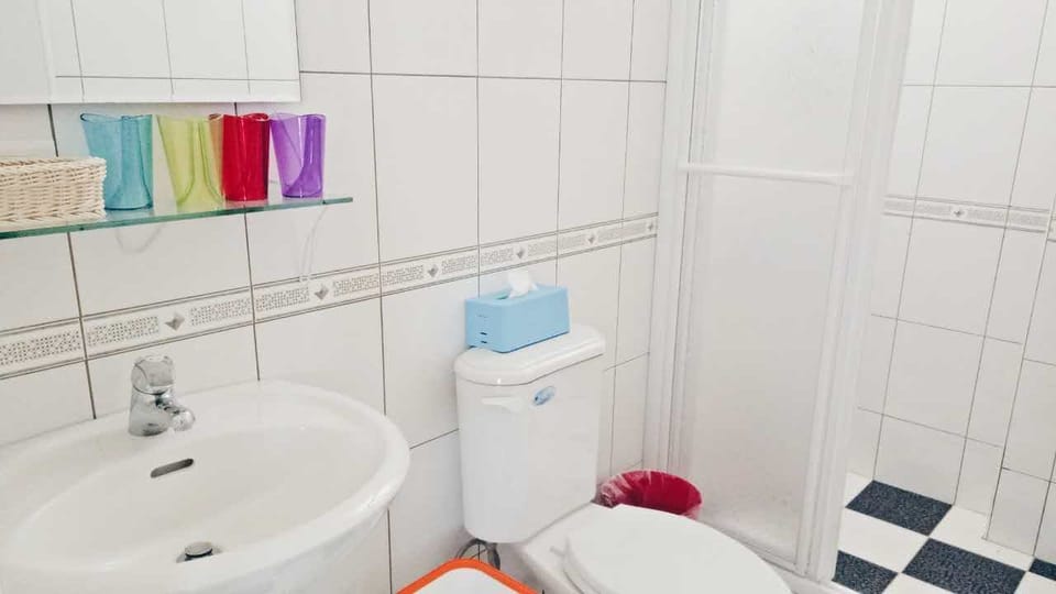 Shower, free toiletries, hair dryer, slippers