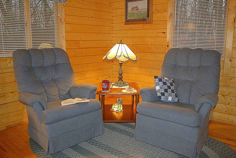 Cabin, Valley View | Living area | 27-inch TV with cable channels, DVD player