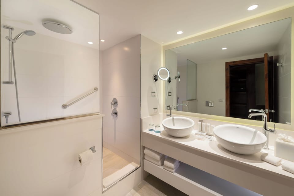 Premium Junior Suite | Bathroom | Separate tub and shower, deep soaking tub, eco-friendly toiletries