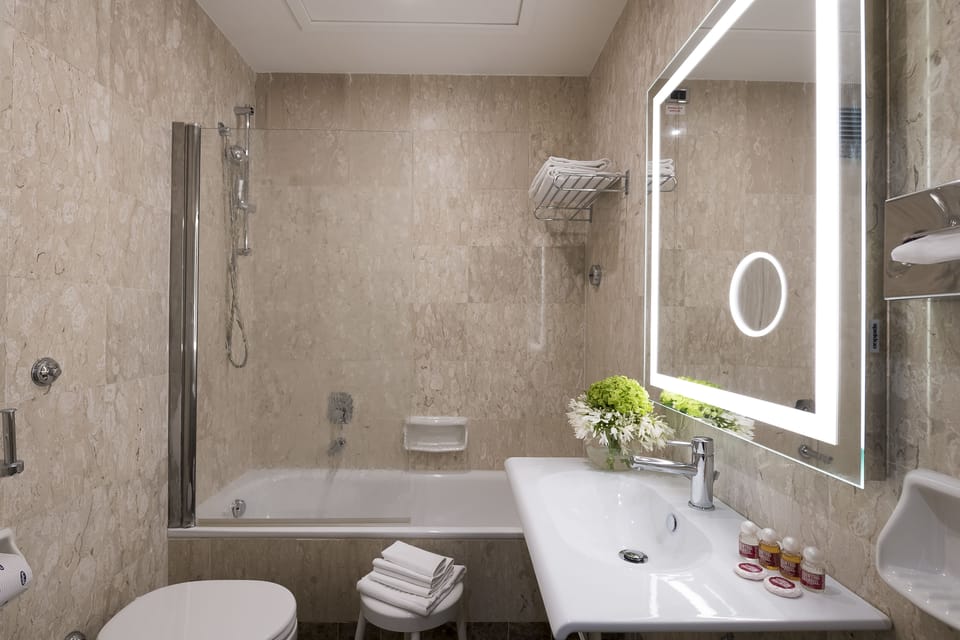 Premium Double or Twin Room | Bathroom | Combined shower/tub, free toiletries, hair dryer, bidet