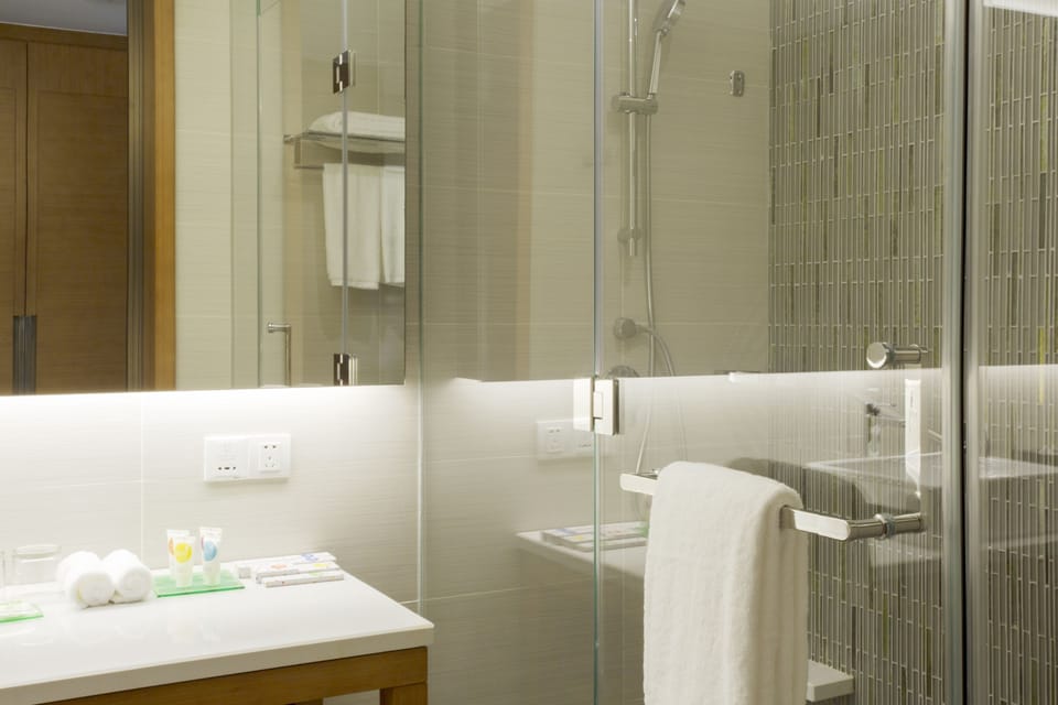 Suite, 1 King Bed | Bathroom | Shower, rainfall showerhead, free toiletries, hair dryer