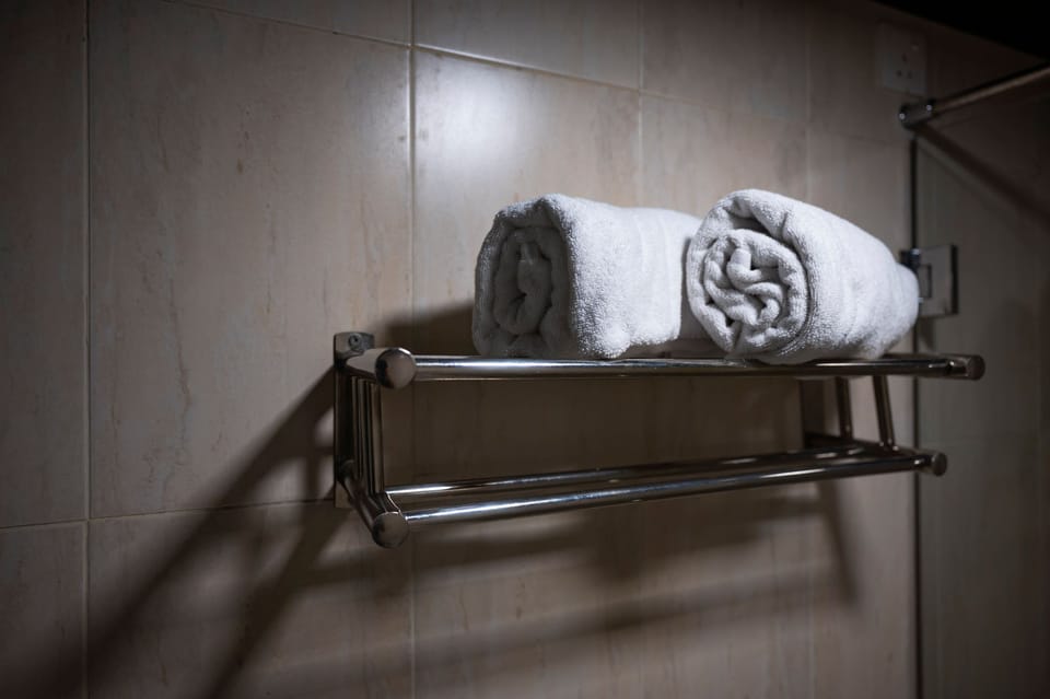 Shower, free toiletries, hair dryer, bidet