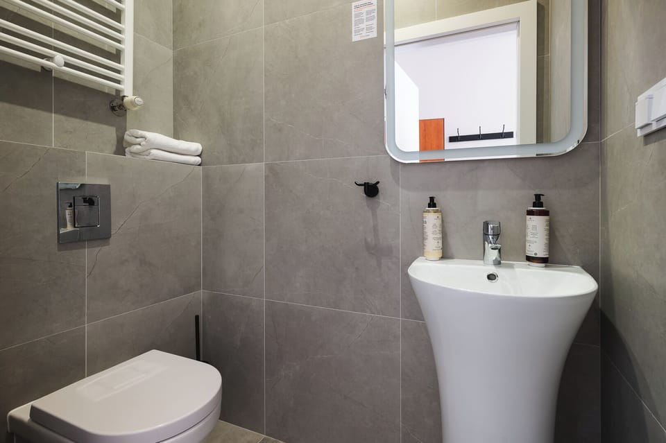 Comfort Apartment | Bathroom | Shower, free toiletries, hair dryer, towels