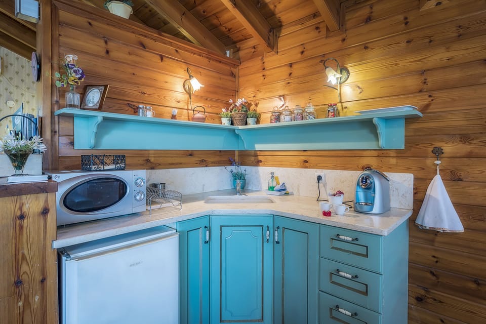 Deluxe Lake View Chalet | Private kitchenette | Fridge, microwave, espresso maker, electric kettle