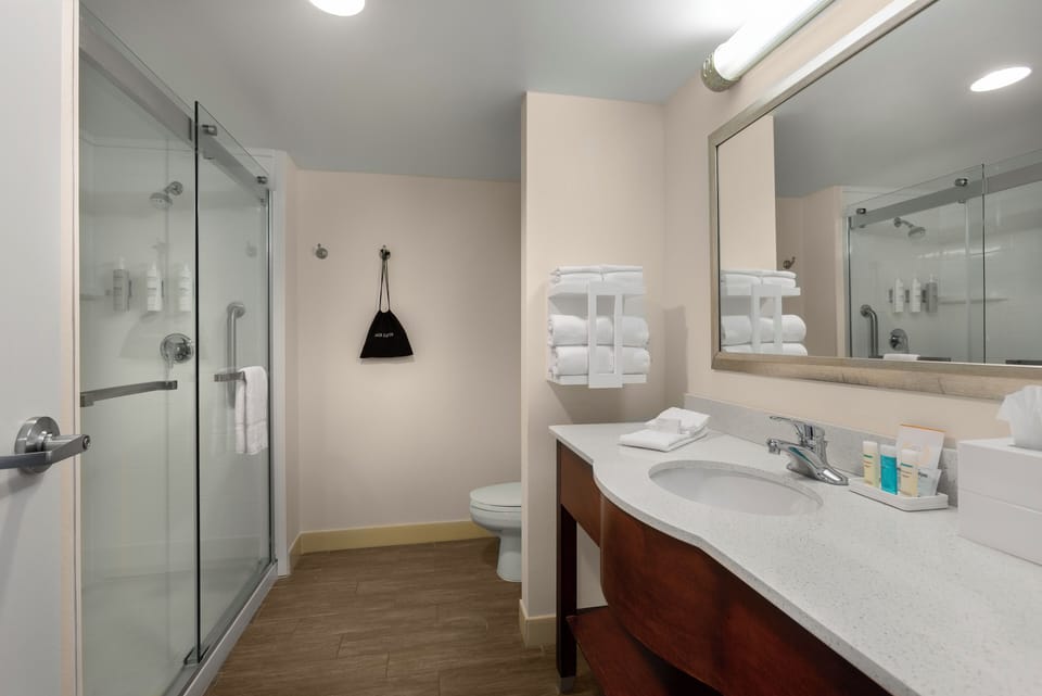 Free toiletries, hair dryer, towels