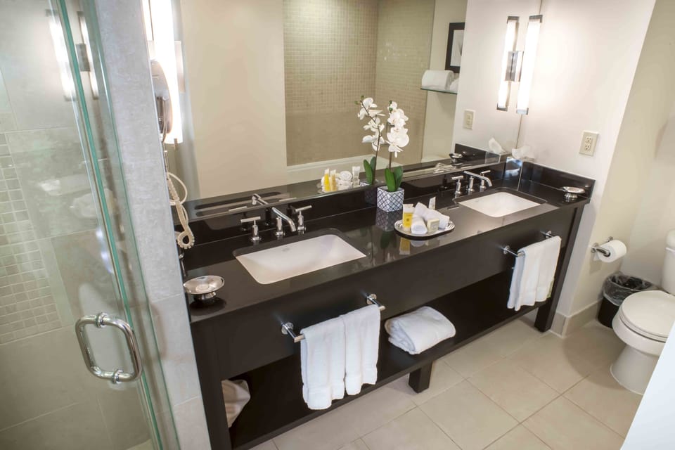 Executive Suite, 1 Bedroom | Bathroom | Shower, designer toiletries, hair dryer, towels