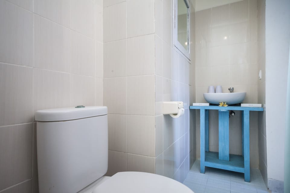 Shower, hydromassage showerhead, free toiletries, hair dryer