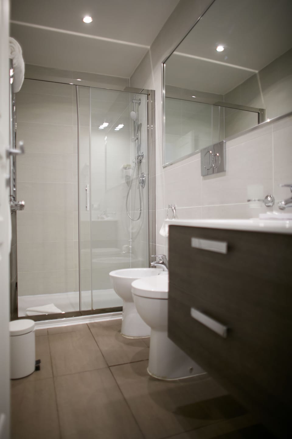 Shower, free toiletries, hair dryer, bathrobes
