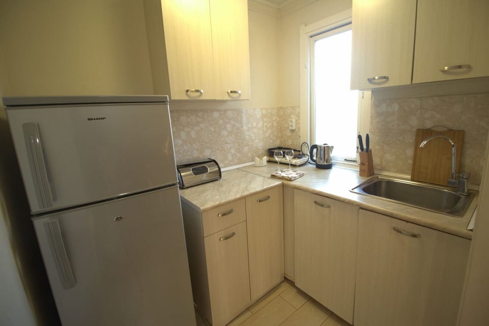 Family Cottage, Terrace | Private kitchen | Full-size fridge, microwave, stovetop, electric kettle