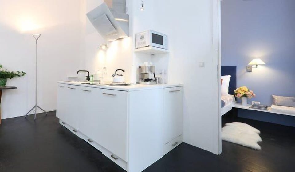 Premium Apartment, 1 Bedroom, Kitchen (final cleaning fee included) | Private kitchen | Fridge, microwave, espresso maker, coffee/tea maker