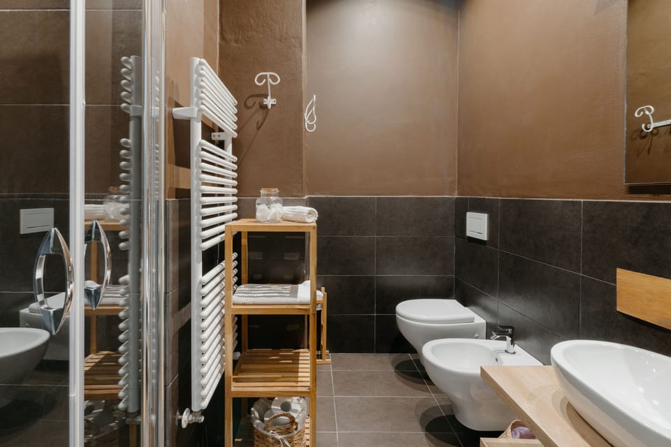 Shower, free toiletries, hair dryer, bidet