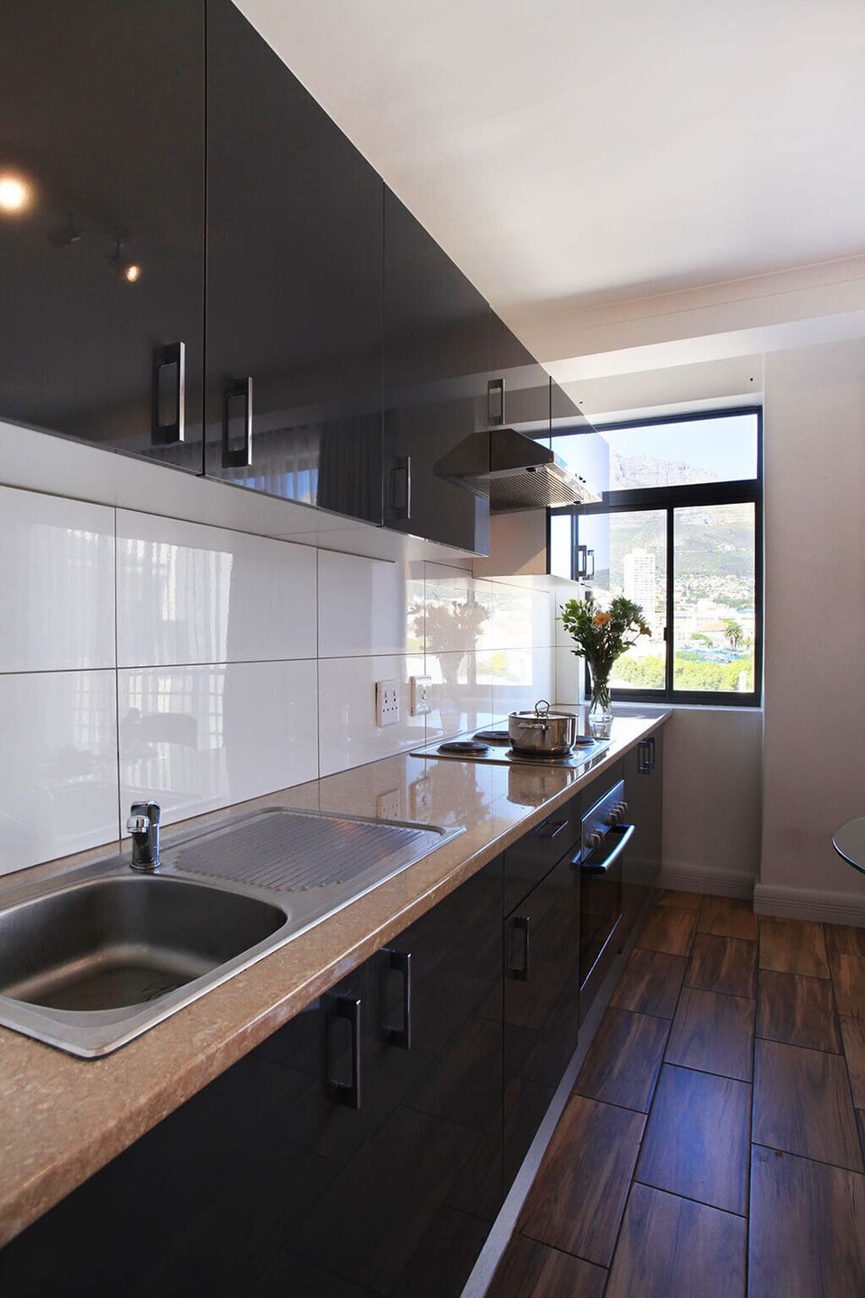 Fridge, microwave, stovetop