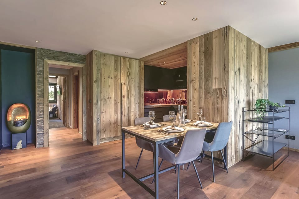 Room (The Alpine Estate) | Private kitchen | Coffee/tea maker, full-size fridge, microwave, stovetop