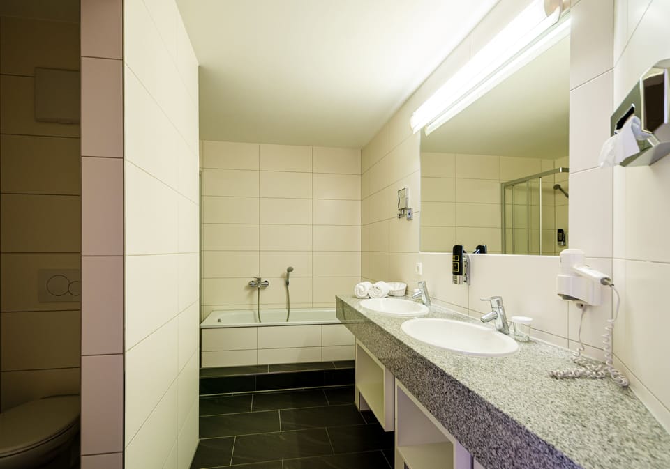 Suite | Bathroom | Free toiletries, hair dryer, towels, soap