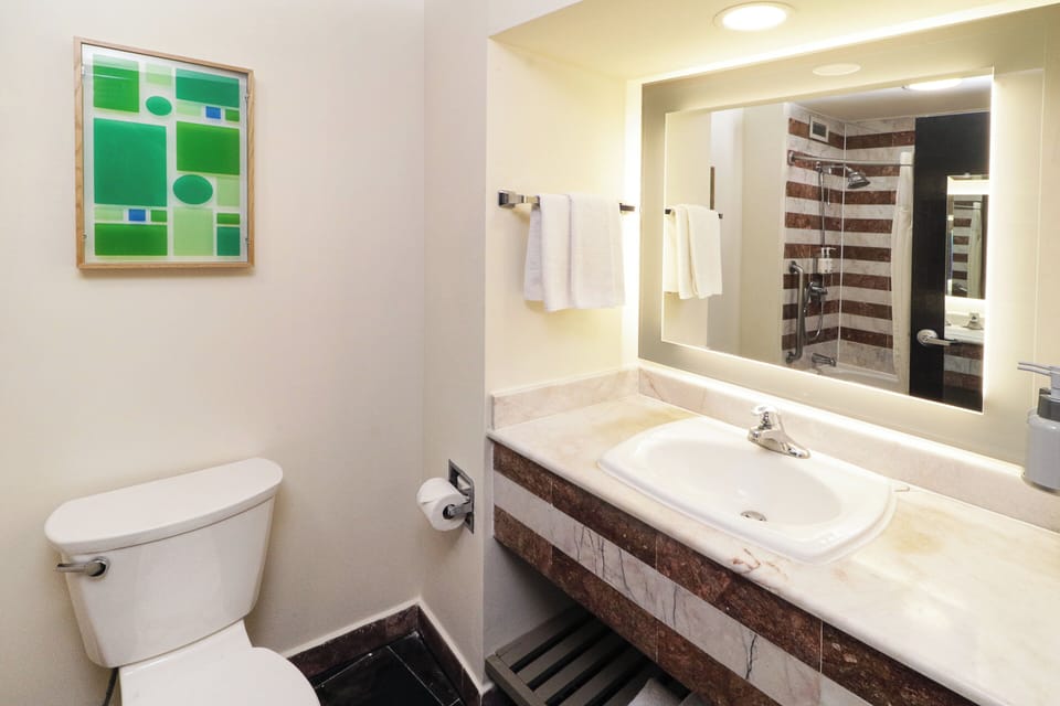 Free toiletries, hair dryer, towels