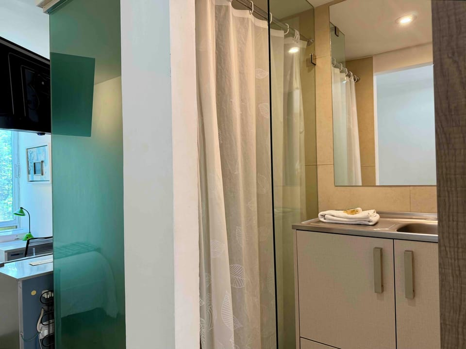 Double Room, 1 Double Bed | Bathroom | Shower, free toiletries, hair dryer, towels