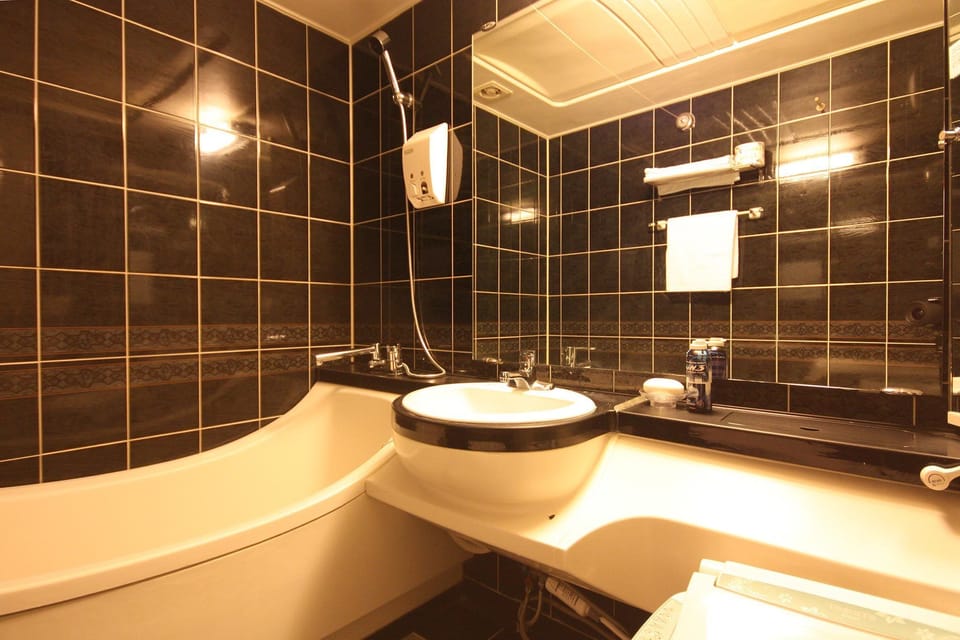 Free toiletries, hair dryer, bidet, towels