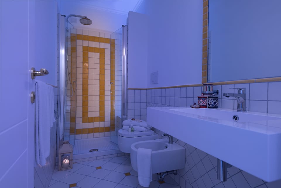 Deluxe Double Room, Sea View | Bathroom | Shower, rainfall showerhead, hair dryer, bidet