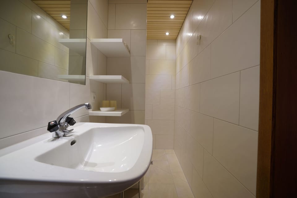 Apartment (Apartment Gopf - 80€ Cleaning Fee) | Bathroom | Shower, hair dryer (on request), towels, toilet paper