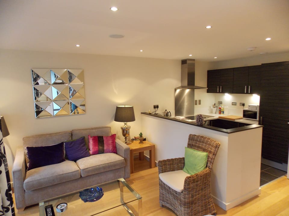 Apartment, 1 Bedroom (New Town) | Living room | 32-inch flat-screen TV with cable channels, LCD TV, Netflix