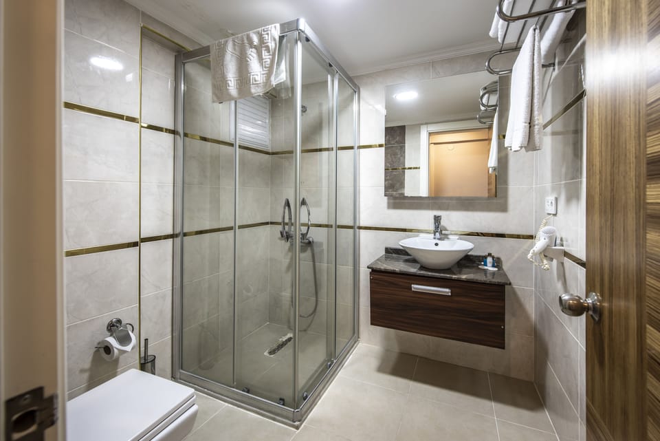 Standard Twin Room | Bathroom | Shower, free toiletries, hair dryer, slippers