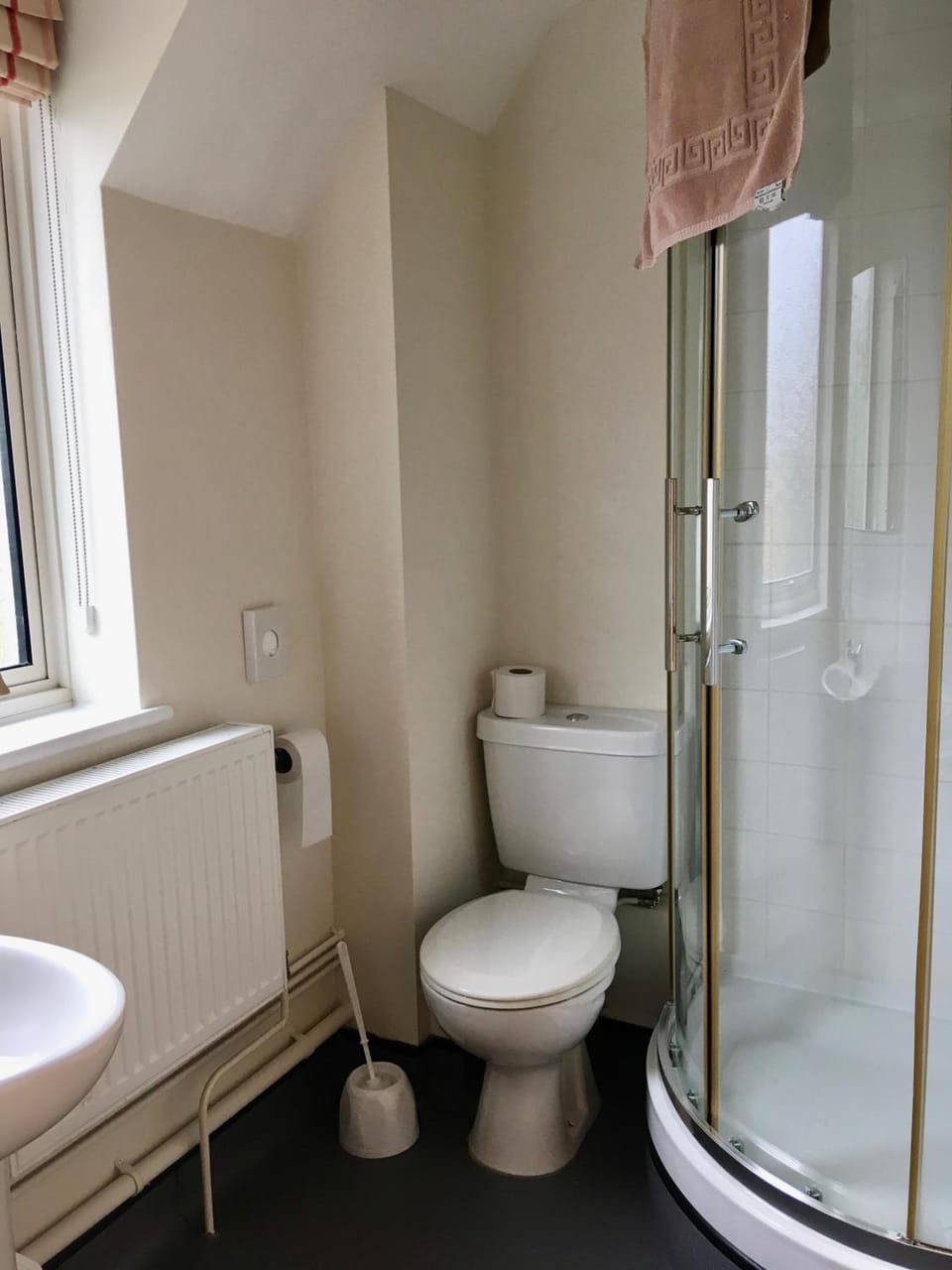 Twin Room | Bathroom | Shower, free toiletries, hair dryer, towels