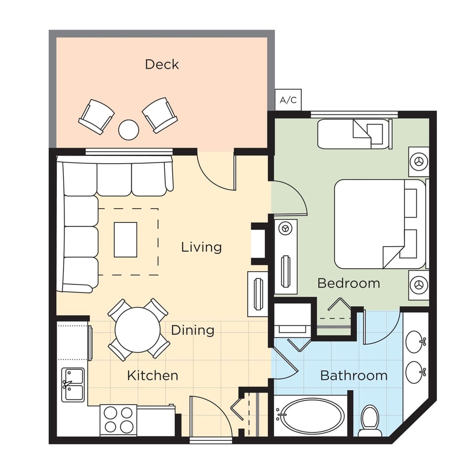 Deluxe Condo, 1 Bedroom, Kitchen | Iron/ironing board, WiFi, bed sheets