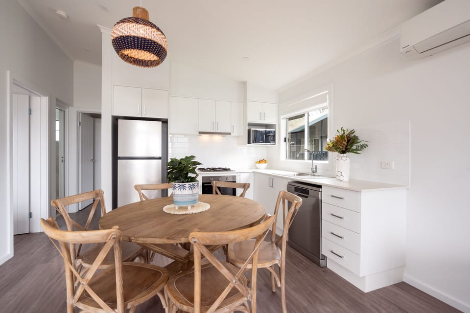 Premium Beachfront Villa (2BR) | Private kitchen | Coffee/tea maker, full-size fridge, microwave, stovetop