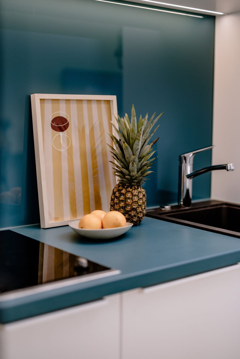 Full-size fridge, microwave, stovetop, espresso maker