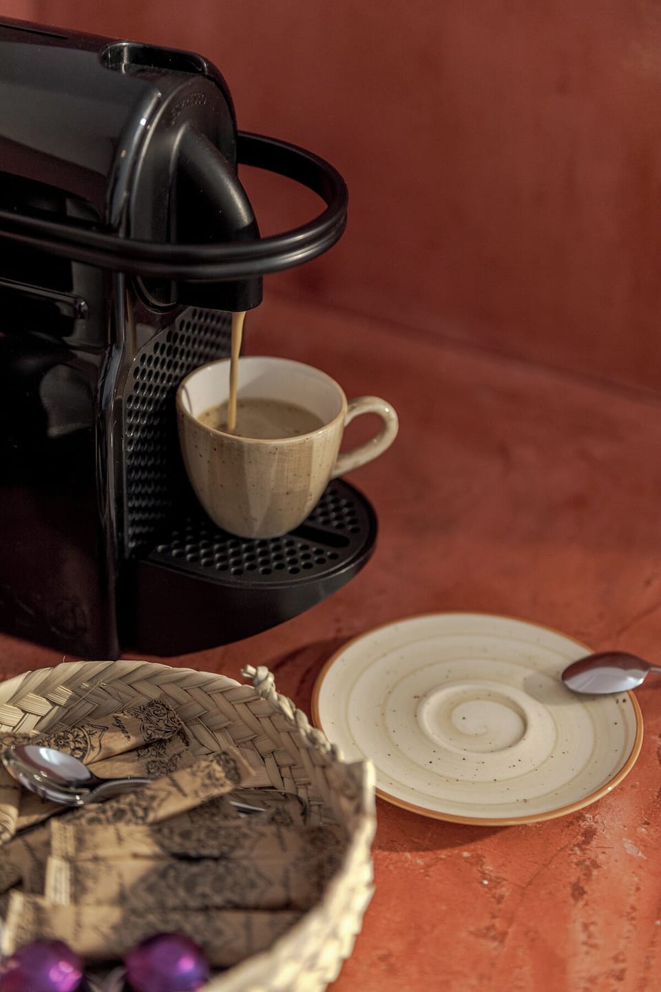 Earth House Volcano View | Private kitchen | Mini-fridge, microwave, espresso maker, coffee/tea maker