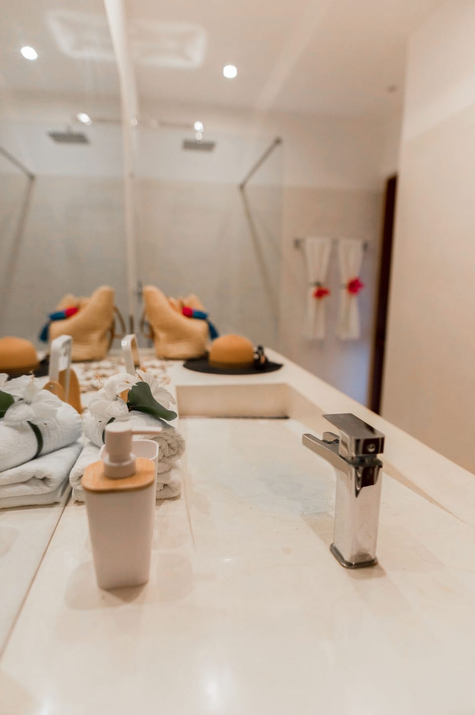 Superior Triple Room, Accessible, Garden View | Bathroom | Shower, free toiletries, hair dryer, bathrobes