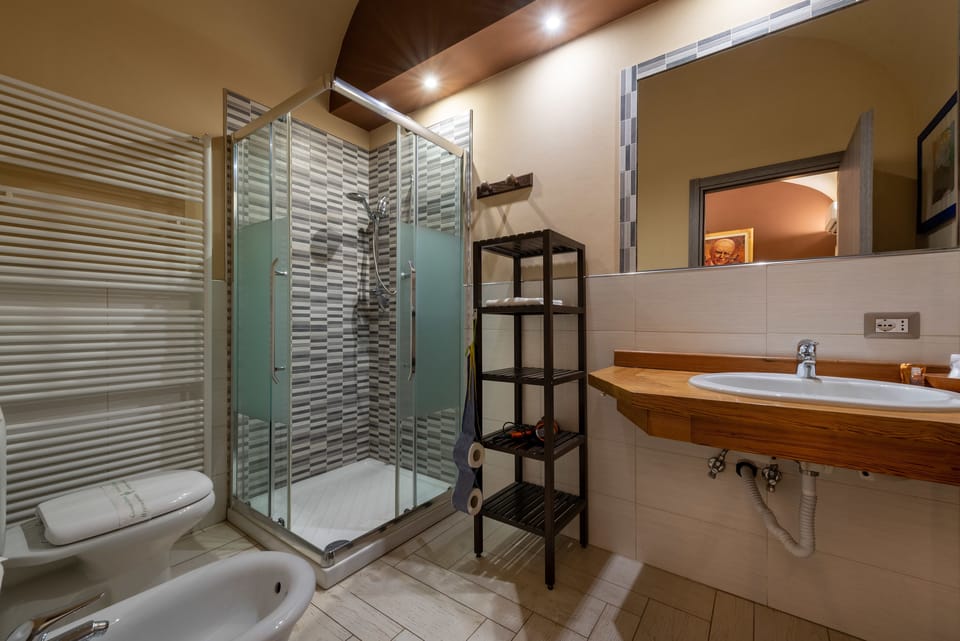 Double or Twin Room, Non Smoking | Bathroom | Shower, hair dryer, towels