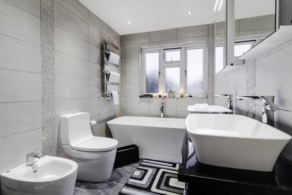 Shower, hair dryer, bathrobes, heated floors