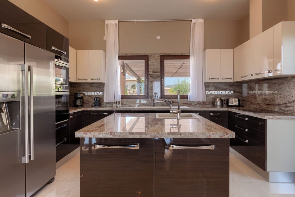 Exclusive Villa, 5 Bedrooms, Private Pool (Iris) | Private kitchen | Espresso maker, full-size fridge, microwave, oven