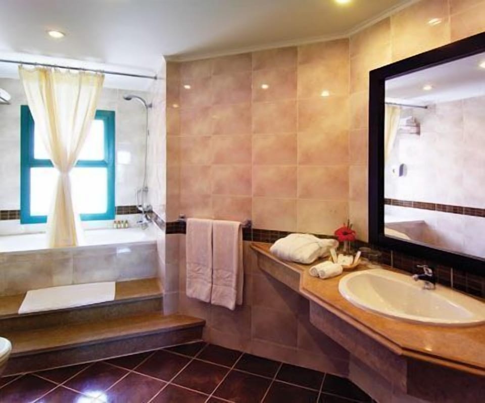 Hair dryer, slippers, towels