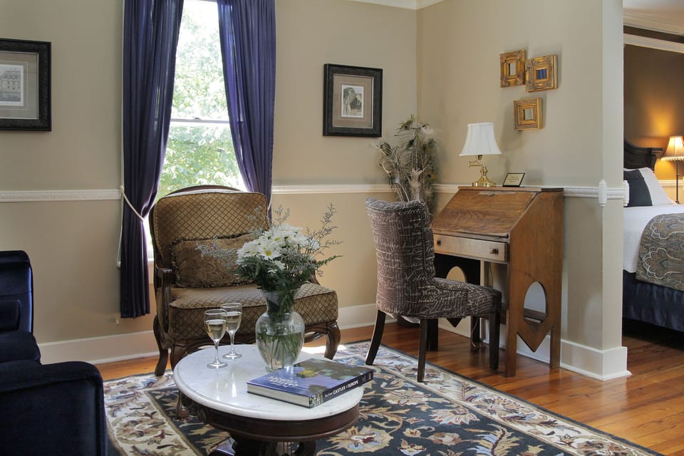 Superior Suite, 1 King Bed, Private Bathroom (Edwardian Suite - 2nd Floor) | Living area | Flat-screen TV, DVD player, iPod dock