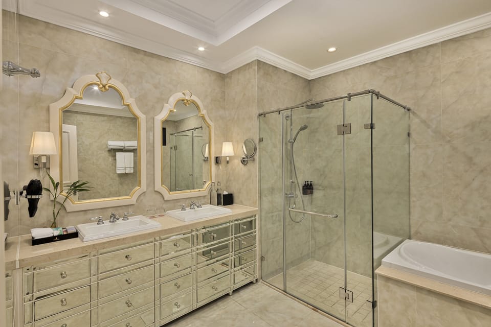 Villa, 4 Bedrooms, Private Pool, Sea View | Bathroom | Separate tub and shower, designer toiletries, hair dryer, bathrobes