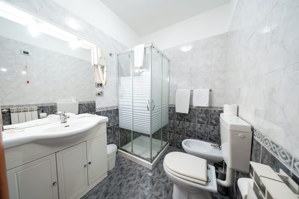 Single Room, 1 Queen Bed | Bathroom | Shower, rainfall showerhead, hair dryer, bidet