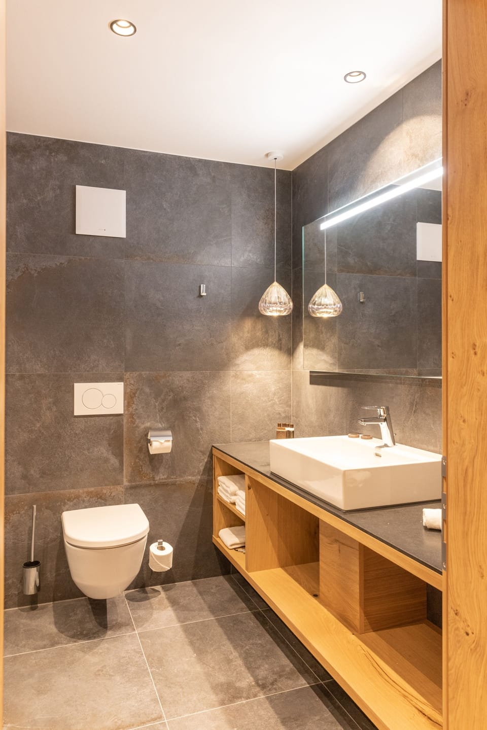Shower, free toiletries, hair dryer, bathrobes