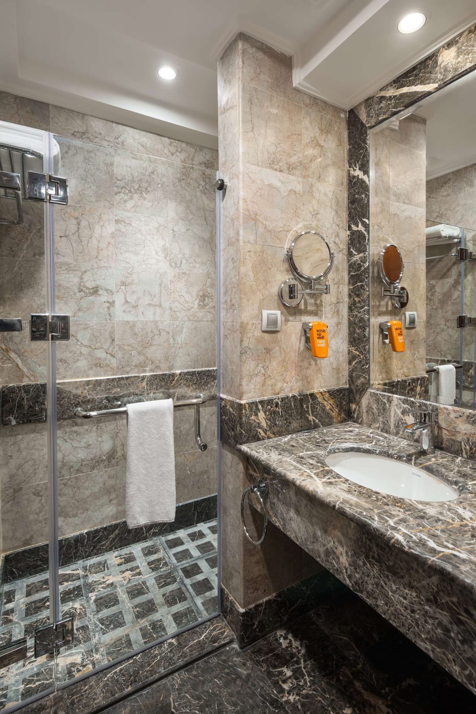 Shower, free toiletries, hair dryer, slippers