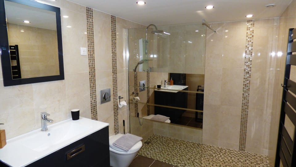 Comfort Double Room (Emmanuelle) | Bathroom | Shower, free toiletries, hair dryer, towels