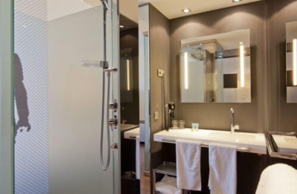 Standard Twin Room | Bathroom | Shower, rainfall showerhead, designer toiletries, hair dryer