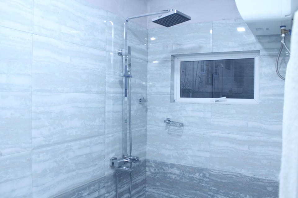 Shower, free toiletries, hair dryer, bidet