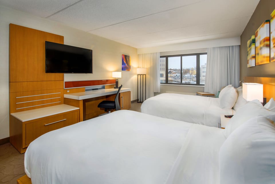 Room, 2 Double Beds | Down comforters, pillowtop beds, in-room safe, desk