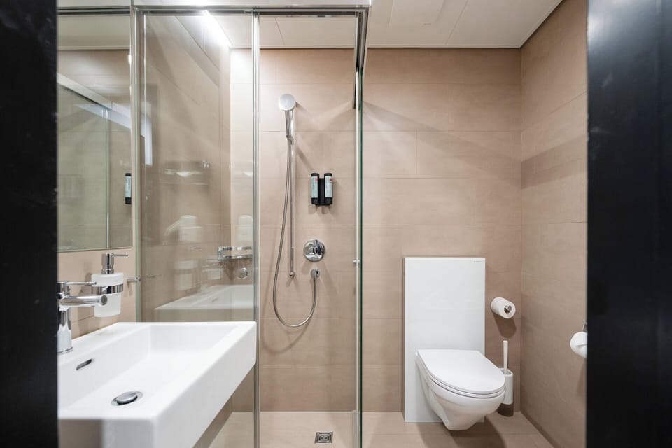 Classic Room, 1 King Bed | Bathroom | Hair dryer, towels, soap, shampoo