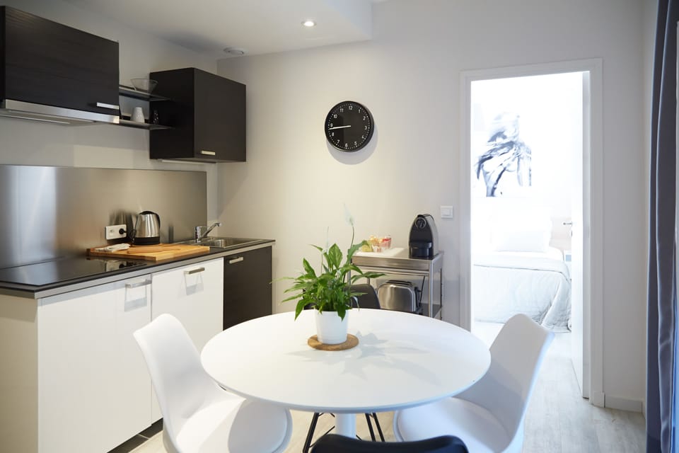 Deluxe Apartment | Private kitchen | Coffee/tea maker, fridge, microwave, stovetop