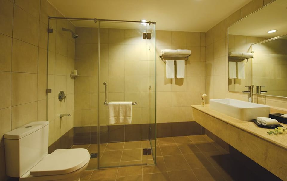 Shower, free toiletries, bathrobes, slippers